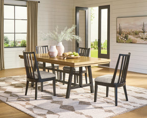 Galliden Black Extension Dining Table and 4 Chairs - Ornate Home