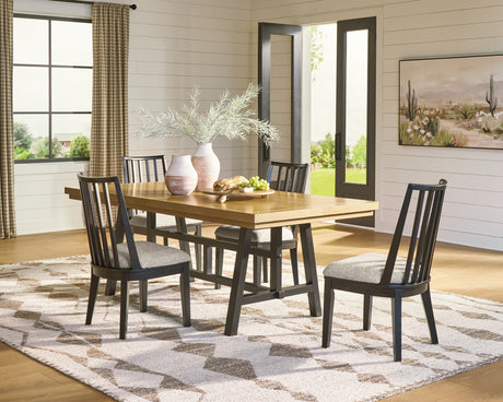 Galliden Black Extension Dining Table and 4 Chairs - Ornate Home