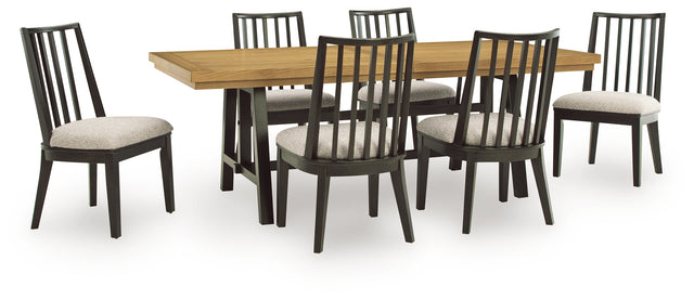 Galliden Black Extension Dining Table and 6 Chairs (Online Special Price) - Ornate Home