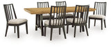 Galliden Black Extension Dining Table and 6 Chairs - Ornate Home