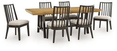 Galliden Black Extension Dining Table and 6 Chairs - Ornate Home