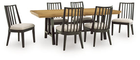 Galliden Black Extension Dining Table and 6 Chairs - Ornate Home