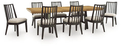 Galliden Black Extension Dining Table and 8 Chairs - Ornate Home