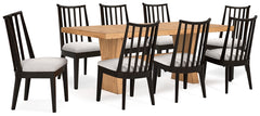 Galliden Light Brown Dining Table and 8 Chairs - Ornate Home