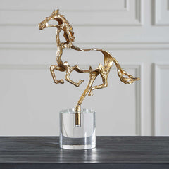 Gallop Gold Sculpture - Ornate Home