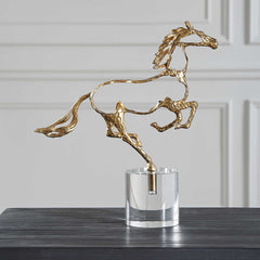 Gallop Gold Sculpture - Ornate Home