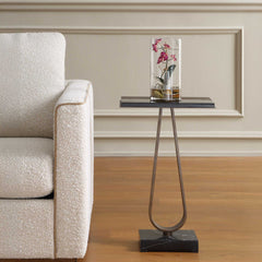 Galloway Black/Bronze Minimalist Accent Table - Ornate Home