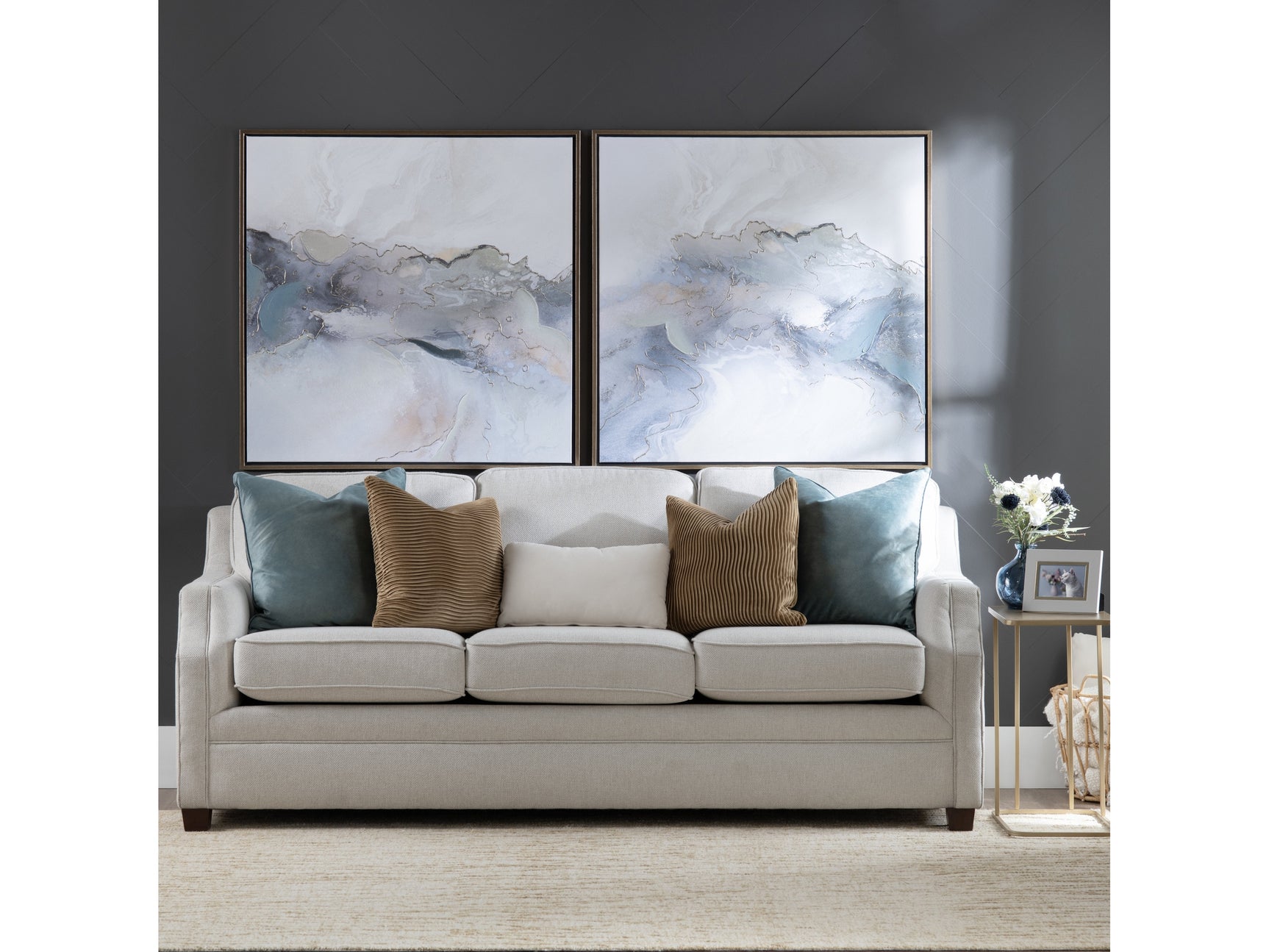 Galloway Blue/Green Canvas - Ornate Home