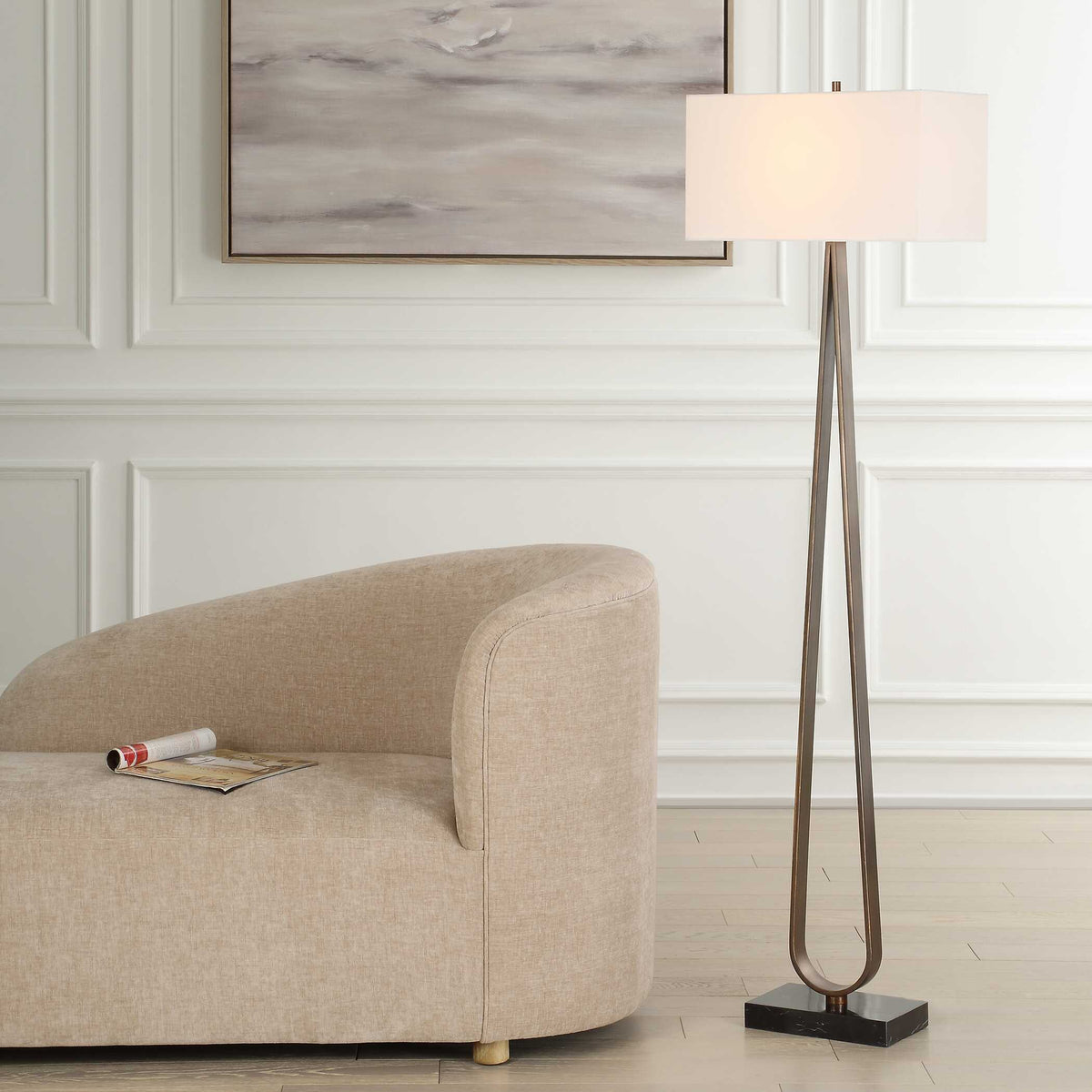 Galloway Bronze Minimalist Floor Lamp - Ornate Home