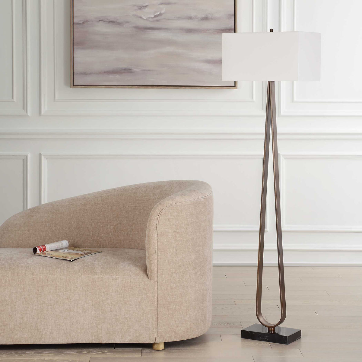 Galloway Bronze Minimalist Floor Lamp - Ornate Home