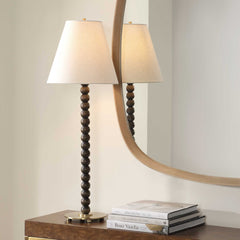 Gallus Brown/Woodtone Wood Spheres Table Lamp - Ornate Home