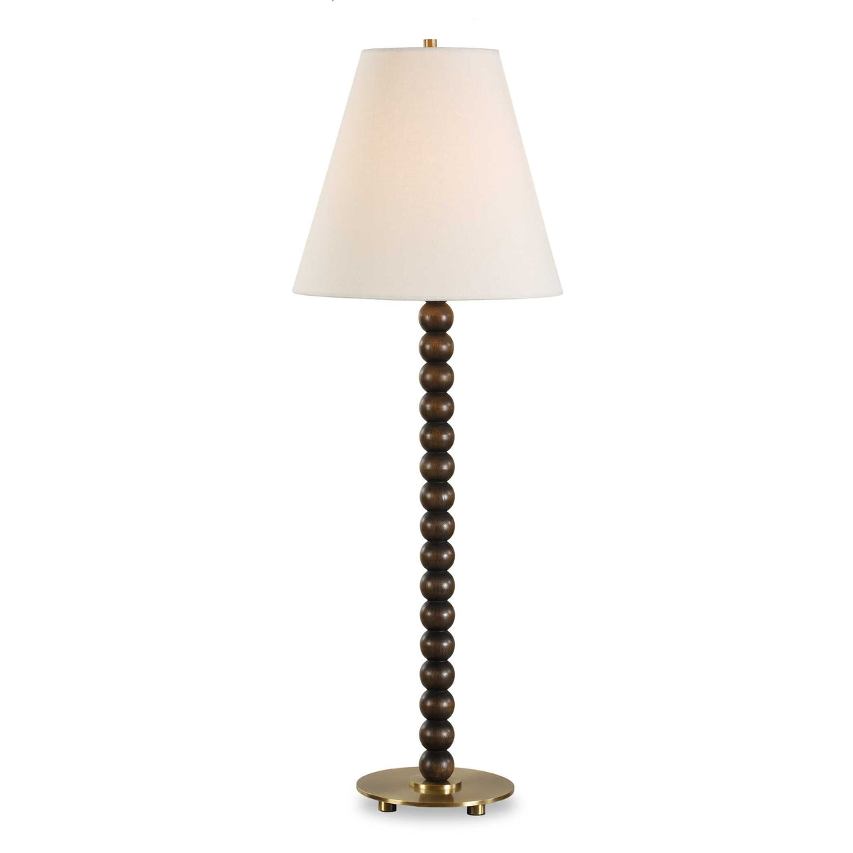 Gallus Brown/Woodtone Wood Spheres Table Lamp - Ornate Home