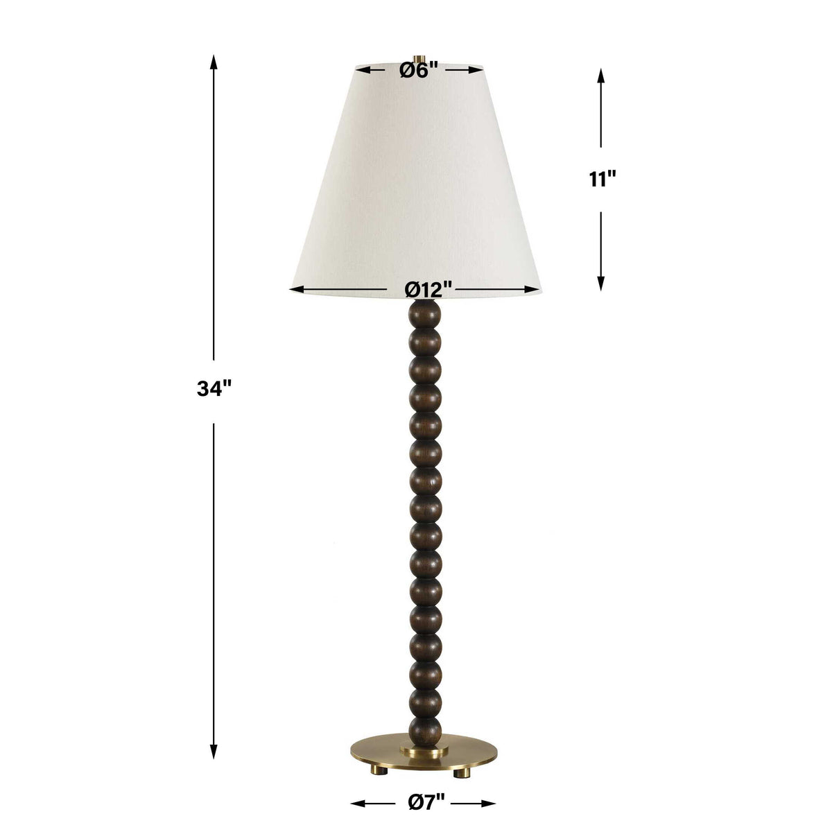 Gallus Brown/Woodtone Wood Spheres Table Lamp - Ornate Home