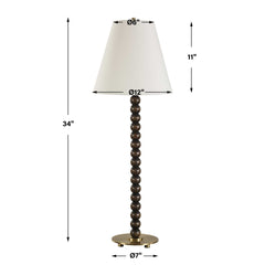 Gallus Brown/Woodtone Wood Spheres Table Lamp - Ornate Home