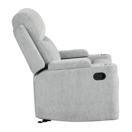 Galya Light Gray Motion Glider Recliner - Ornate Home