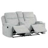 Galya Light Gray Motion Loveseat w/Console - Ornate Home