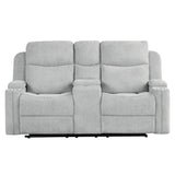 Galya Light Gray Motion Loveseat w/Console - Ornate Home