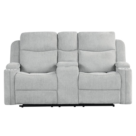 Galya Light Gray Motion Loveseat w/Console - Ornate Home