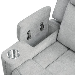 Galya Light Gray Motion Loveseat w/Console - Ornate Home