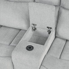 Galya Light Gray Motion Loveseat w/Console - Ornate Home