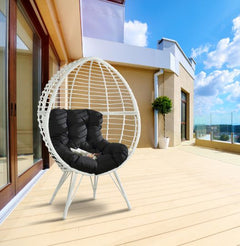 Galzed Black & White Patio Lounge Chair - Ornate Home