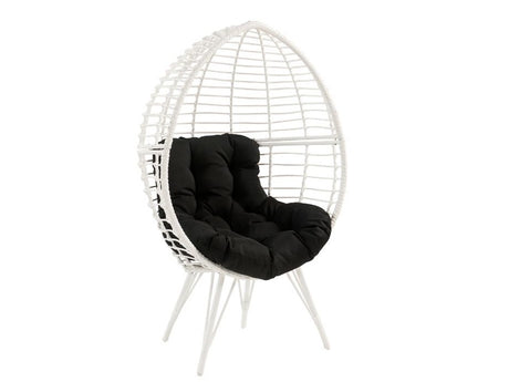 Galzed Black & White Patio Lounge Chair - Ornate Home