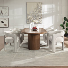 Gamarya White Chenille Side Chair (Set of 2) - Ornate Home