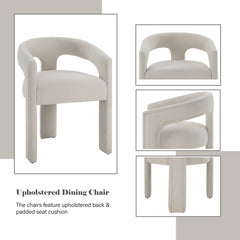 Gamarya White Chenille Side Chair (Set of 2) - Ornate Home