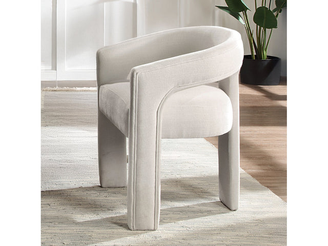 Gamarya White Chenille Side Chair (Set of 2) - Ornate Home