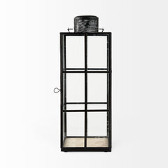 Gamfield Black Large Metal and Glass Lantern - Ornate Home