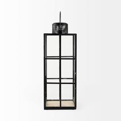 Gamfield Black Large Metal and Glass Lantern - Ornate Home
