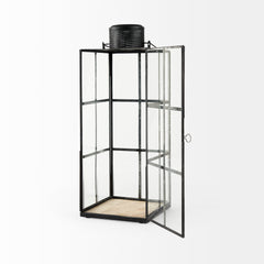 Gamfield Black Large Metal and Glass Lantern - Ornate Home