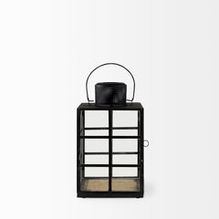 Gamfield Black Small Metal and Glass Lantern - Ornate Home