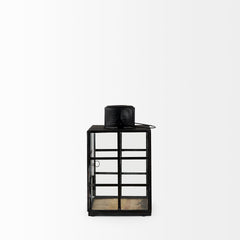 Gamfield Black Small Metal and Glass Lantern - Ornate Home