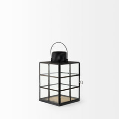 Gamfield Black Small Metal and Glass Lantern - Ornate Home