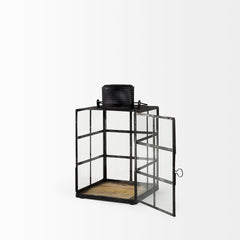 Gamfield Black Small Metal and Glass Lantern - Ornate Home