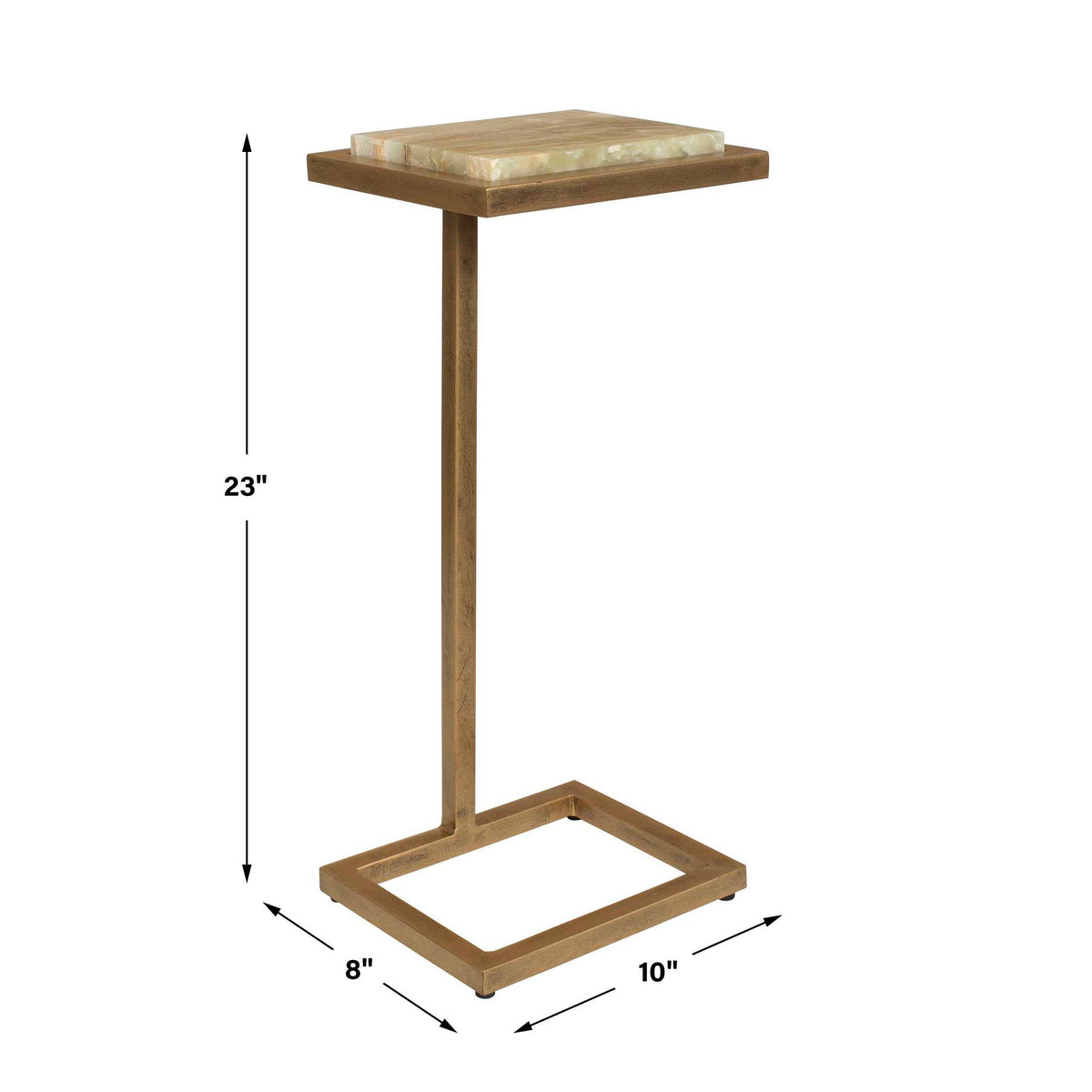 Gamora Gold/Green Marble Drink Table - Ornate Home