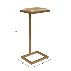 Gamora Gold/Green Marble Drink Table - Ornate Home