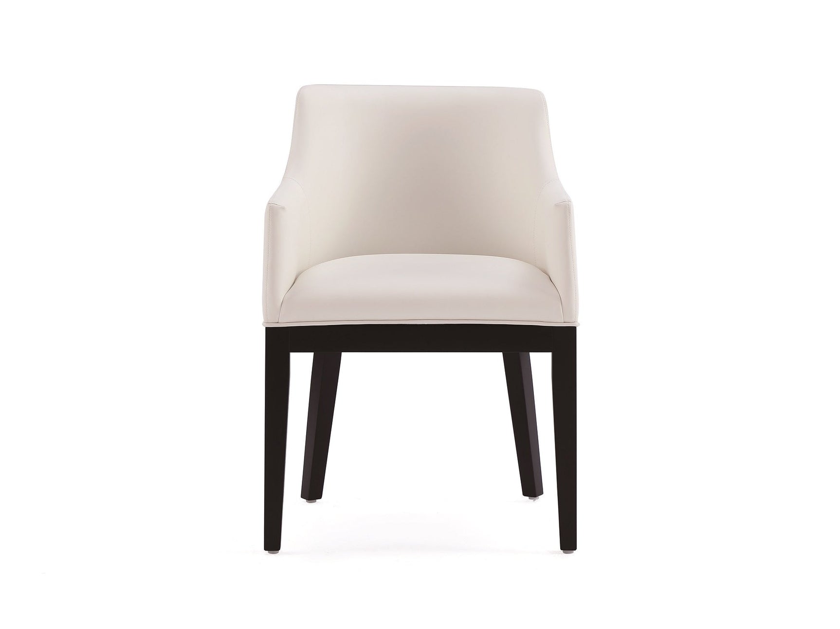 Gansevoort Faux Leather Dining Armchair in Cream - Ornate Home