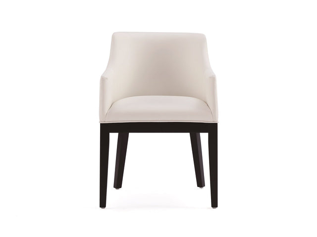 Gansevoort Faux Leather Dining Armchair in Cream - Ornate Home