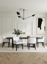 Gansevoort Faux Leather Dining Armchair in Cream - Ornate Home