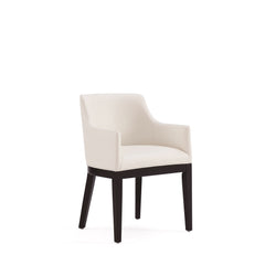Gansevoort Faux Leather Dining Armchair in Cream - Ornate Home