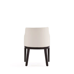 Gansevoort Faux Leather Dining Armchair in Cream - Ornate Home