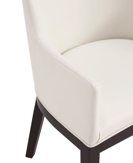 Gansevoort Faux Leather Dining Armchair in Cream - Ornate Home