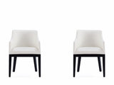 Gansevoort Faux Leather Dining Armchair in Cream (set of 2) - Ornate Home