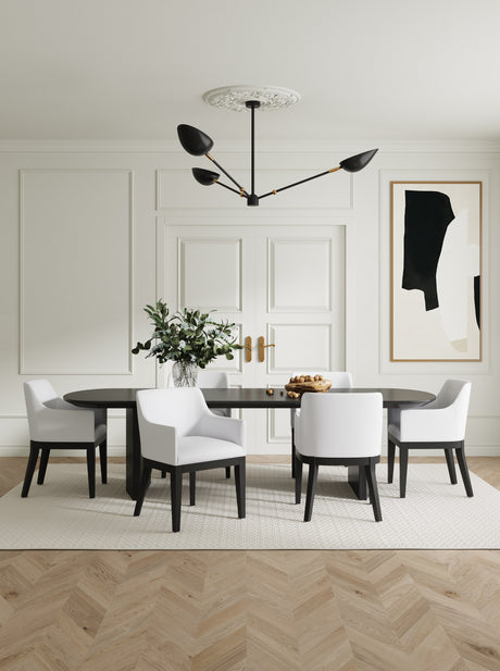 Gansevoort Faux Leather Dining Armchair in Cream (set of 2) - Ornate Home