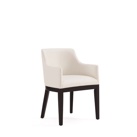Gansevoort Faux Leather Dining Armchair in Cream (set of 2) - Ornate Home