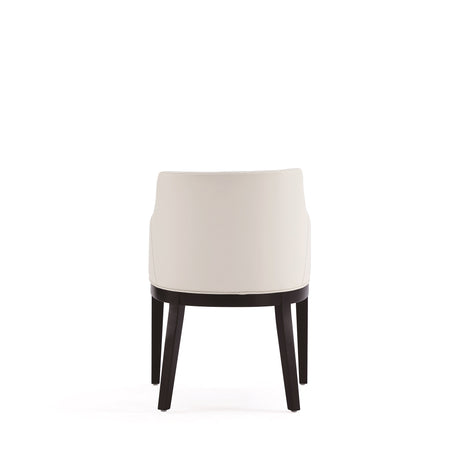 Gansevoort Faux Leather Dining Armchair in Cream (set of 2) - Ornate Home