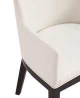 Gansevoort Faux Leather Dining Armchair in Cream (set of 2) - Ornate Home