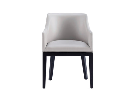 Gansevoort Faux Leather Dining Armchair in Light Grey - Ornate Home